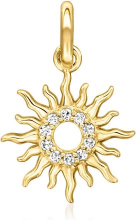 RS Pure by Ross-Simons Diamond Sun Charm in 14kt Yellow Gold