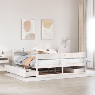 Berkfield Home Bed Frame without Mattress White 200x200 cm Solid Wood Pine