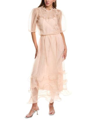 Red Valentino Red Valentino Ruffle Silk Maxi Dress
