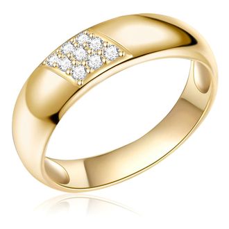 Rafaela Donata Womens Female Sterling Silver Ring - Gold - Size P