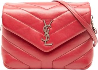 Saint Laurent Pre-owned Cross Body Bags, female, Red, Size: ONE SIZE Pre-owned Leather Crossbody Bag