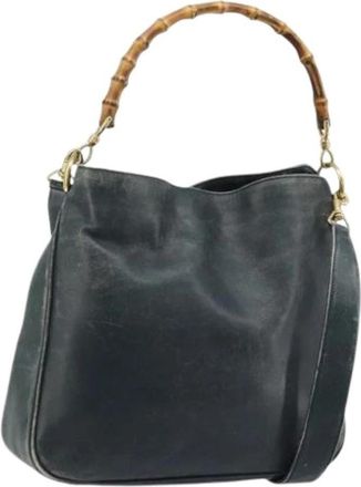 Gucci Pre-owned Vintage Schoudertas - Dames - Vintage Handtas - Zwart - ONE Size - Leer - Vintage