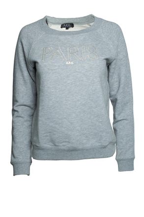 A.P.C. A. P.C., Crewneck sweater in grey with PARIS print