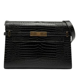 Saint Laurent Pre-owned Cross Body Bags, female, Black, Size: ONE SIZE Pre-owned Leather Shoulder Bag