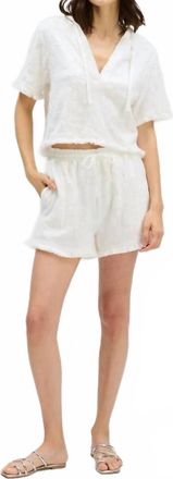 Allison Capri Drawstring Shorts In White