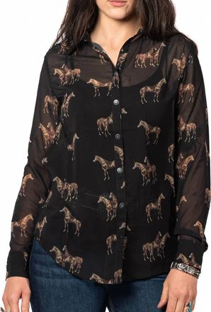 Tasha Polizzi Brooks Mustang Blouse In Noir