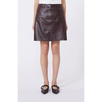 Max Mara Doncia Leather Miniskirt in Bordeaux at Nordstrom, Size 10