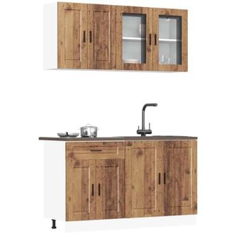 vidaXL Vidaxl - Set Mobili da Cucina 4 pz Porto Legno Vecchio in Truciolato