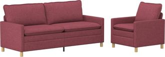 vidaXL Juego De Sof&aacute; 2 Uds. Rojo Vino Tela Vidaxl