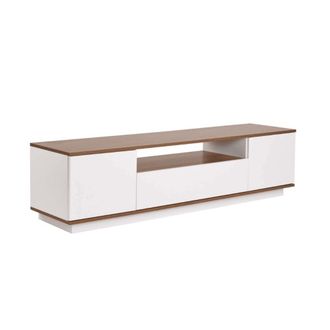 Calicosy Mueble tv 3 puertas y 1 nicho l180 cm - blanco y madera