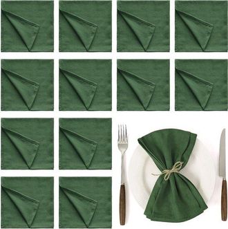 OEM Servilletas Suaves De Mezcla De Lino, Paquete De 12, Servilletas De Tela, Mezcla De Algod&oacute;n Y Lino, Marr&oacute;n Caf&eacute;, 30 X 30 Cm