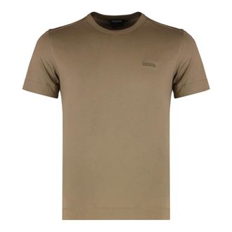 Ermenegildo Zegna T-Shirts, male, Brown, Size: 3XL Cotton crew-neck T-shirt