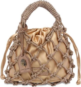 Kurt Geiger Handbags, female, Beige, Size: ONE SIZE Crystal Kensington Clutch
