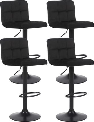 Clp Clp - Set De 4 Taburetes De Bar Feni En Terciopelo Negro