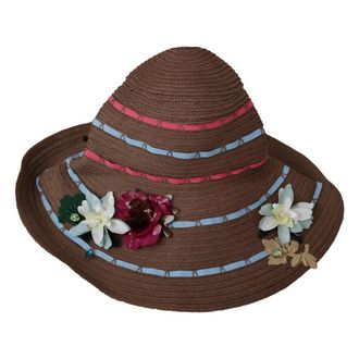 Dolce & Gabbana Hats, unisex, Brown, Size: ONE SIZE Floppy Straw Hat