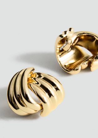 Mango Orecchini nodo intrecciato oro - Donna - Taglia unica - MANGO