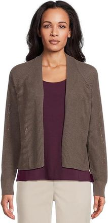Eileen Fisher Cotton Silk Cord Cardigan Womens Sweater Rye : XL, Cotton/Silk