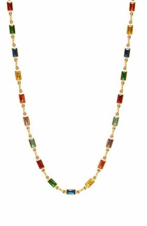 Nialaya Rectangle Tennis Necklace in Multi-Color at Nordstrom