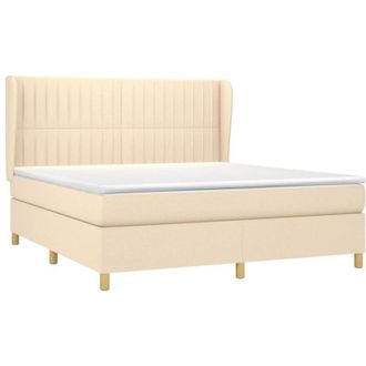vidaXL Vidaxl - Cama Box Spring Con Colch&oacute;n Tela Color Crema 180x200 Cm