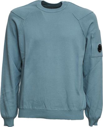 C.P. Company Cotton Crewneck Knit Sweater with Lens Detail