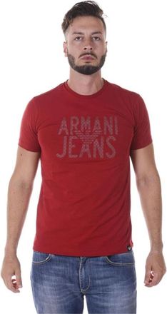 Armani Jeans Sweatshirts - Heren - T-shirts - Rood - S - Katoen - Tops