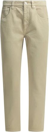 Brunello Cucinelli Slim-fit jeans - Dames - Jeans - Beige - Maat: M Leer