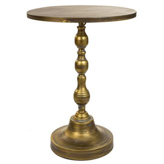 Wanderlust Deco Mesa Auxiliar De Metal Dorada 50x50x66