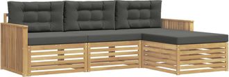 vidaXL Conjunto De Sof&aacute;s De Exterior 4 Uds. Blanco Y Antracita Vidaxl