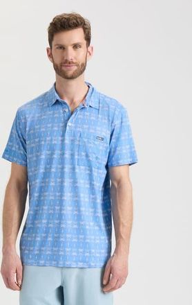 Salt Life Mirrored Grove SLX Performance Polo in Chambray at Nordstrom, Size Xx-Large
