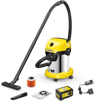 Karcher K&auml;rcher Wd 3-18 S Battery Set Aspirador Amarillo 17l