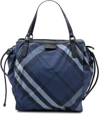 Burberry Pre-owned Burberry Supernova Check Nylon Buckleigh Tote CNDONHOUDON