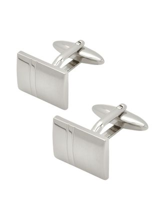 Lindenmann Manschettenknöpfe mit matter Oberfläche in Silber, Größe 1