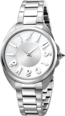 Just Cavalli Logo Silver Dial Ladies Watch JC1L008M0065