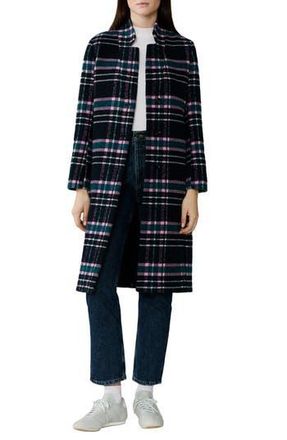 Soia & Kyo Diane Plaid Single Breasted Coat in Indigo Multi at Nordstrom Rack, Size Xx-Small