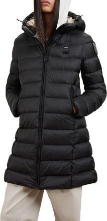 Blauer Black Quilted Flared Hooded Puffer Jacket