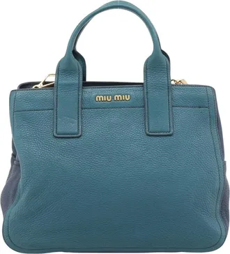Miu Miu Vintage Leather Green Leather Handbag (Pre-Owned)