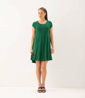 Karen Kane Maggie Trapeze Mini Dress In Spruce