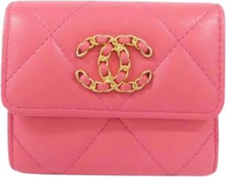Chanel Pre-owned Wallets, female, Pink, Size: ONE SIZE Pre-owned Tri-fold Wallet