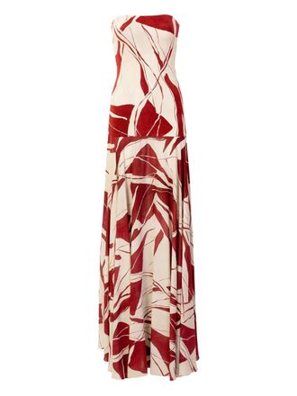 Silvia Tcherassi Muriel strapless maxi-jurk - Beige