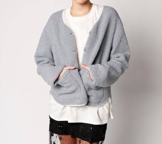 Sadie & Sage Bluebird Shearling Jacket In Grey