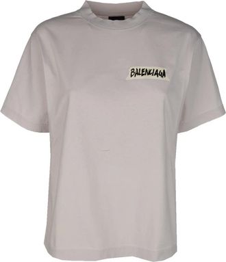 Balenciaga T-Shirts, female, Gray, Size: XS Medium Fit T-Shirt