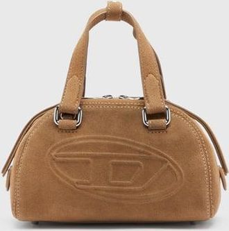 Diesel 1DR Dome-Suede small bowling bag - Crossbody Bags - Unisex - Beige