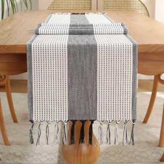 OEM Camino De Mesa Tejido Con Borlas, Mantel R&uacute;stico, Camino De Mesa Tejido Estilo Bohemio Con Borlas, Bodas, Restaurantes (33x160cm)