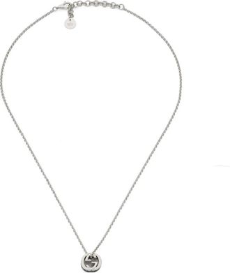 Gucci Interlocking Kristal Hanger Ketting - Dames - Kettingen - Grijs - ONE Size - Accessoires