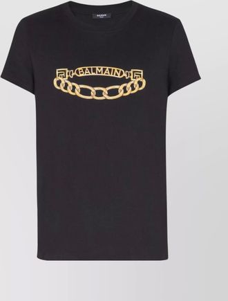 Balmain logo print cotton short sleeve t-shirt