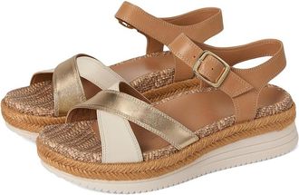 Vionic Mar Ankle Straps Womens Sandals Camel/Gold Brown Leather : 8.5 M
