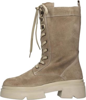 Emanuelle Vee 452M-809-12 Enkellaars - Dames - Veterlaarzen - Beige - 40 EU - Leer - Schoenen