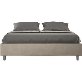 ITYhome Ityhome - Letto matrimoniale e rete 160x200 in microfibra sabbia Azelia