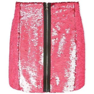 Markus Lupfer Hologram Pink Sequin Skirt Size S