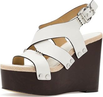 Michael Kors Raven Wedge Sandals Womens Wedge Shoes Optic White : 7.5 M, Leather